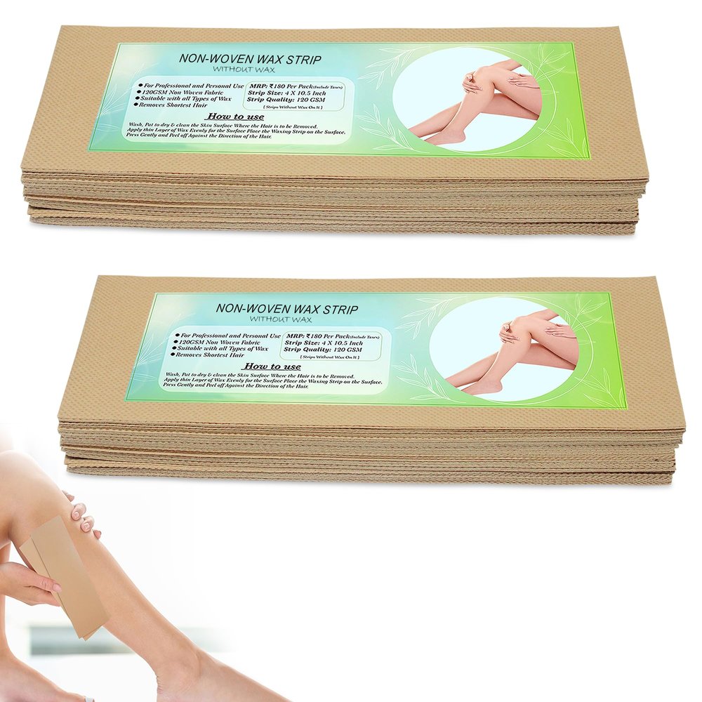 Beige Wax Strips for Removing Hair Without Wax, 140 Pieces Beige Colour Strips, Hair-Free Skin, Gentle and Effective Hair Removal Nonwoven Strips