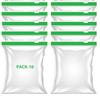 MOBDESK 10 Green Zipper Bag Zip Lock Pouch Veg Bag | Bags for Storage | Freezer Bags | Transparent Multi-Purpose Storage Slider Bags | Food Storage Bag | Stationery Pouch | Reusable Ziplock Pouch view 1