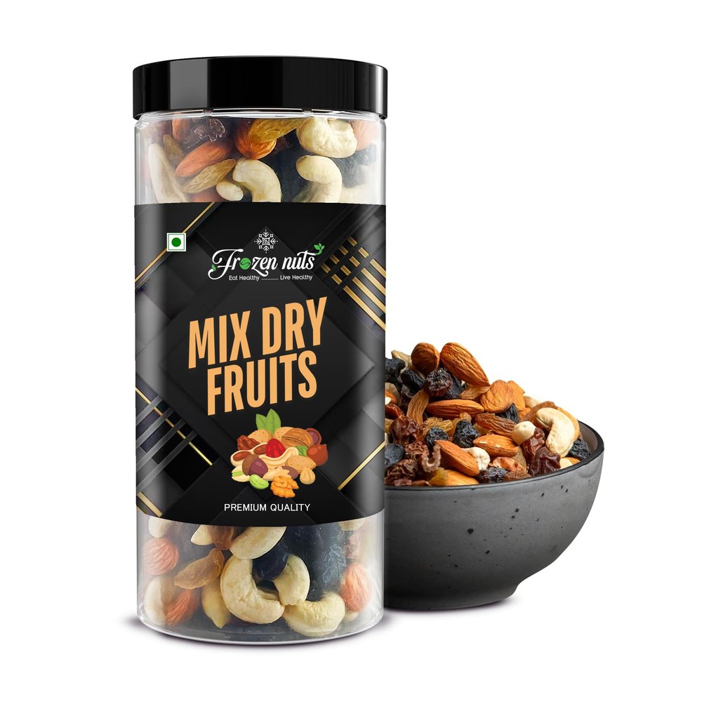 FROZEN NUTS Premium Healthy Mix Dry Fruits with Almonds | Cashew | Green Kishmish | Apricot | Black Raisins | Dried Kiwi | Dry Dates | Mix Fruits | Nuts and Dry Fruits (500gm, Mix Dry Fruits)