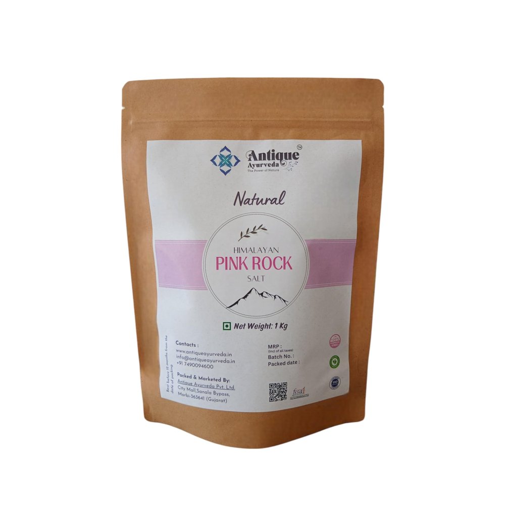 ANTIQUE AYURVEDA Natural Himalayan Pink Rock Salt A Mineral-Rich Alternative to Regular Salt, Used in Cooking and Seasoning Various Dishes (1kg)