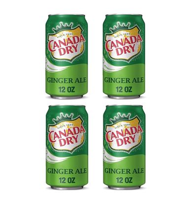 Canadas Dry Ginger Ale, 12 oz 355ml Cans, Pack of 4