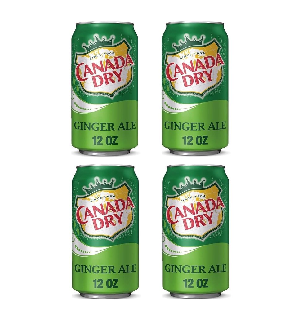 Canadas Dry Ginger Ale, 12 oz 355ml Cans, Pack of 4