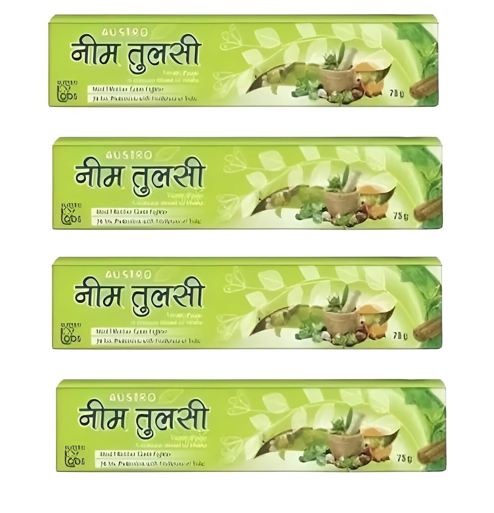 Austro Tulsi Neem Tooth Paste with Freshness of Tulsi 75g (Pack of 4)