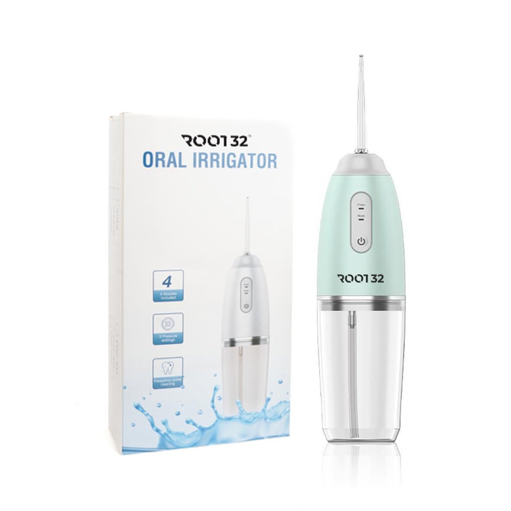 ROOT 32 Bloom Water Flosser for Deep Cleaning Dental Care 3 Cleaning Modes, IPX7 Waterproof |Green, 4 Nozzles