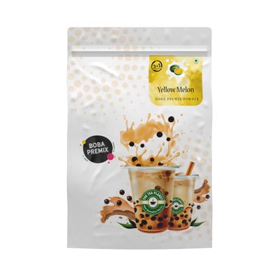 Tea Planet Yellow Melon Boba Tea Premix (3 in 1) Instant Sweet & Fruity Melon Milk Tea Powder for DIY Bubble Tea, Iced Lattes, Smoothies, Milkshakes & Desserts Vegan-Friendly, Non-GMO 1000g, Pack of 1