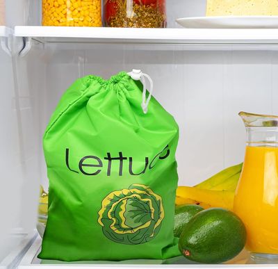Fruit & Vagitable Fresh Reusable Produce Bags - Bananas Fresh Produce Bags for Fridge Lettuce Bag - Banana Holder Fresh Fruit and Vegetable Storage Bags (4)