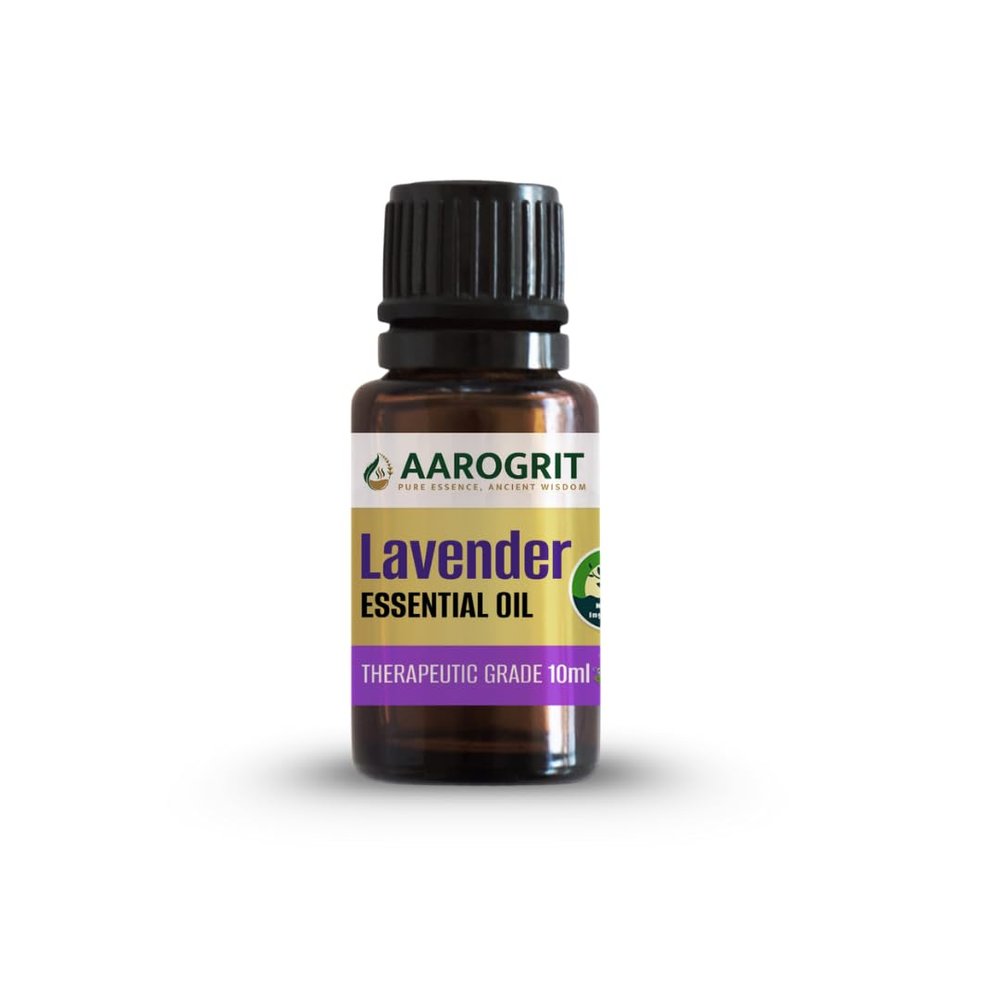 Aarogrit 100% Pure Lavender Essential Oil for Hair Growth, Skin Care, Face & Aromatherapy For Men & Women | Therapeutic Grade Oil Ideal for Relaxation & Meditation 10ml