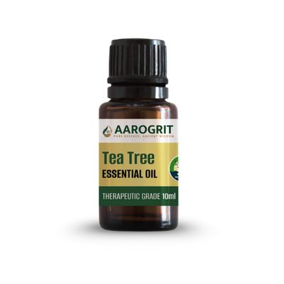 Aarogrit 100% Pure Natural & Organic, Undiluted Tea Tree Essential Oil for for Skin, Hair, Face, Acne Care, Dandruff | Promotes Hair Growth | Therapeutic Grade | 10ml