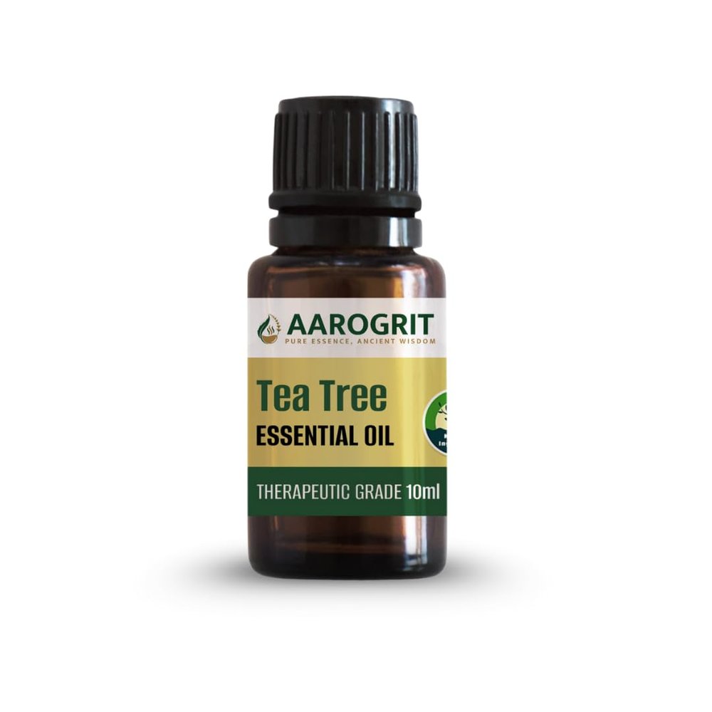 Aarogrit 100% Pure Natural & Organic, Undiluted Tea Tree Essential Oil for for Skin, Hair, Face, Acne Care, Dandruff | Promotes Hair Growth | Therapeutic Grade | 10ml