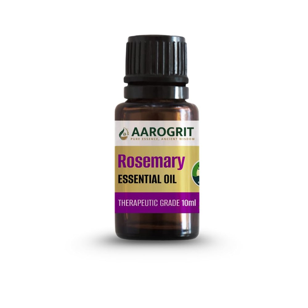 AAROGRIT Rosemary Essential Oil for Hair Growth | Controls Hair Fall, Nourishes Scalp & Strengthens Hair | 100% Pure & Organic | Undiluted Natural Oil for Hair & Skin Care | For Men & Women