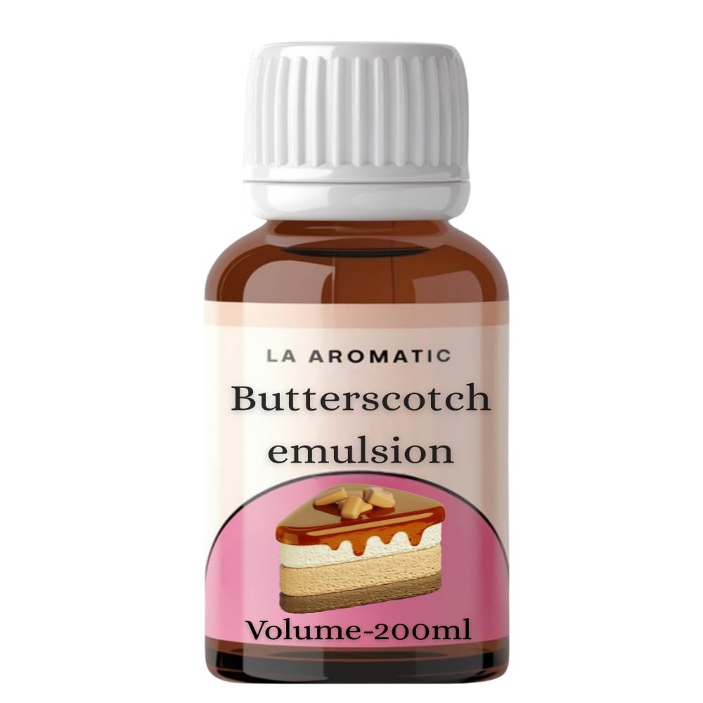La Aromatic 3 in 1 Baking Emulsion (Colour,Essence & Taste)/Perfect Baking Flavours- (200ml, Butterscotch)