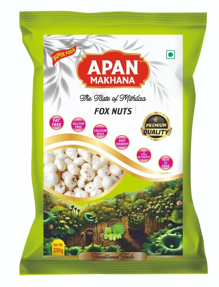 Apan Makhana - The Taste of Mithilaa Foxnuts - 250 Gram | Makhana | Hand Picked Makhana | Gluten Free, Calcium Rich & High in Fiber | Healthy Snack | Nutrient-Rich Healthy Dry Fruit