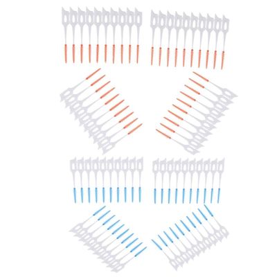 MERISHOPP Interdental Cleaners (80 Pcs) Brushes Between Teeth, Tooth Cleaning Brush, Deep Clean Toothpicks|Health & Beauty 80 Pieces Interdental Brushes(40 Pieces Blue Color+ 40 Pieces Orange Color)