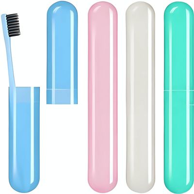 3 Pcs Plastic Toothbrush Cover, Anti Bacterial Toothbrush Case Box, Portable Toothbrush Container for Traveling, Outdoor, Camping, Cap Cover Protect Case Box Toothbrush (Multicolor)