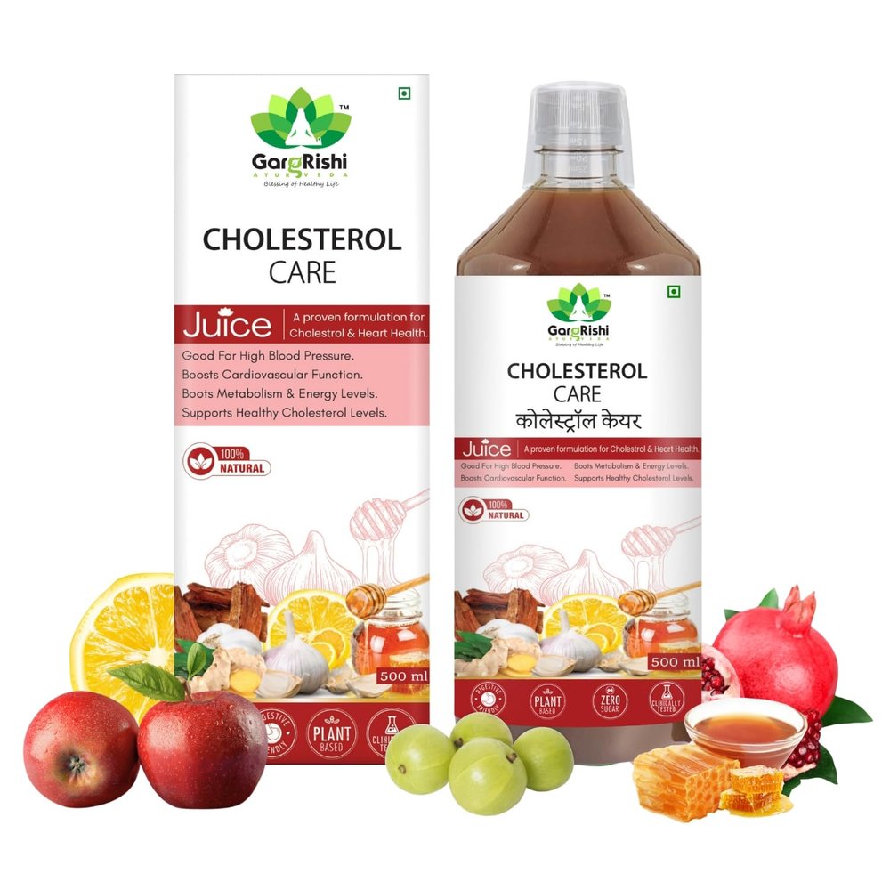 GAGRISHI Cholesterol Care Juice  500ml | 100% Natural Ayurvedic Formula for Heart Health, Cholesterol & Blood Pressure Support | Boosts Cardiovascular Wellness, Metabolism & Energy