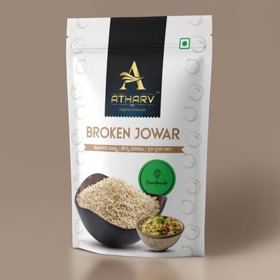 ATHARV ORGANIC BROKEN JOWAR I JOLADA NUCCHU I 250gms, Protein Rich in Breakfast I Millets Cereal I Gluten Free, Dietary Fibre I No Additives I Alternative to Oats (Pack of 2)
