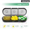 CRUXFAB 7 days and 3 Times Marking Pill Organizer Box | Multi-compratment Medicine And Vitamin Capsual Storage Case | Weekly Medicine Tablet Organizer Mini Pocket Box with Lockable Lid | Small Travel Pill Case | view 2