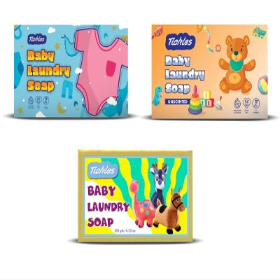 Tickles (Pack of 3x2) Handmade Organic Washing Soap For Baby Clothes, Accessories Mainly for Sensitive Skin 100% Chemical Free Natural Laundry Soap Citronella Lavender & Unscented (720 gms)
