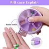 Allcato 7-Day Pill Organizer - Portable Fruit Style Weekly Medicine Dispenser with 7 Compartments, Rotating Seal for Easy Access - Compact and Travel-Friendly (1 Pc) view 2