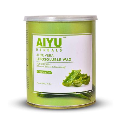 AIYU HERBALS Aloe Vera Liposoluble Wax Hydrating & Gentle Hair Removal Wax for Smooth Skin | Salon-Quality Soft Wax for Sensitive Skin | Full-Body Strip Wax for Face, Arms, Legs & Bikini Area | 800g