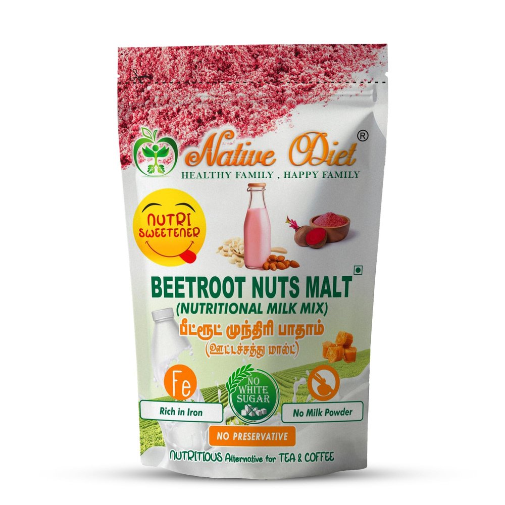 Native Diet | Beetroot malt |Nutrient-Rich Health Drink Mix | Boosts Immunity | Supports Heart Health| Natural Energy Drink Mix | Rich in Iron |Fiber & Essential Nutrients | Antioxidant Rich Drink for Hemoglobin | Suitable for all ages (250, Beetroot