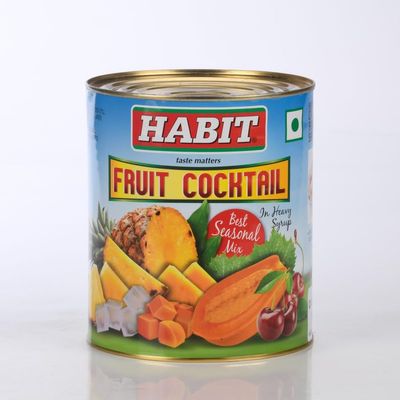 HABIT Fruit Cocktail in Sugar Syrup -850g x Pack of 1| Assorted Bite-Sized Fruits | Ideal for Cakes, Salads, Pies, Pastries, Puddings & Desserts | Ready-to-Use Fruit Mix