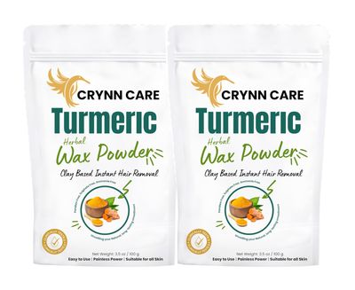 BUY TYA Turmeric Facial Wax Powder For Leg, 5 Min Painless Natural Face Hair Removal Waxing Powder, Easy To Use At Home 100GM(Pack Of 2)
