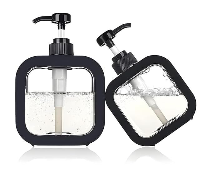 Anshri (Pack of 1) (Black) Hand Wash, Dish Wash, Shampoo, Conditioner, Shower Gel Lotion for Bathroom and Kitchen 300ml Multipurpose Liquid Soap Refillable Plastic Dispenser(Empty Bottle) 300ml