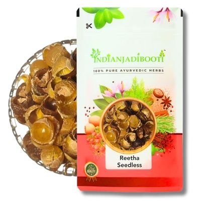 IndianJadiBooti Reetha Seedless | Soap Nut | Soapberry | Wash Nut | Acacia Concinna | Aritha (100 Grams)