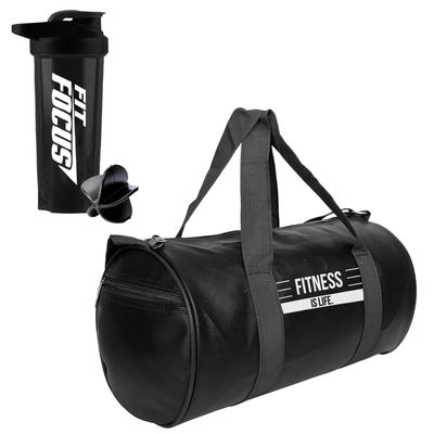 Amazing Comb Gym Duffel Bag with 700 ml Protein Shaker Bottle | Gym Bag l Gym kit for Men and Women | Gym Shaker | Protein Shaker | Fitness Bag | Sports Bag | Leak Proof Shaker | 20l Bag (Black)
