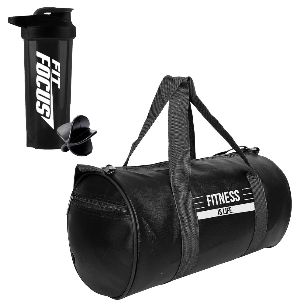 Amazing Comb Gym Duffel Bag with 700 ml Protein Shaker Bottle | Gym Bag l Gym kit for Men and Women | Gym Shaker | Protein Shaker | Fitness Bag | Sports Bag | Leak Proof Shaker | 20l Bag (Black)