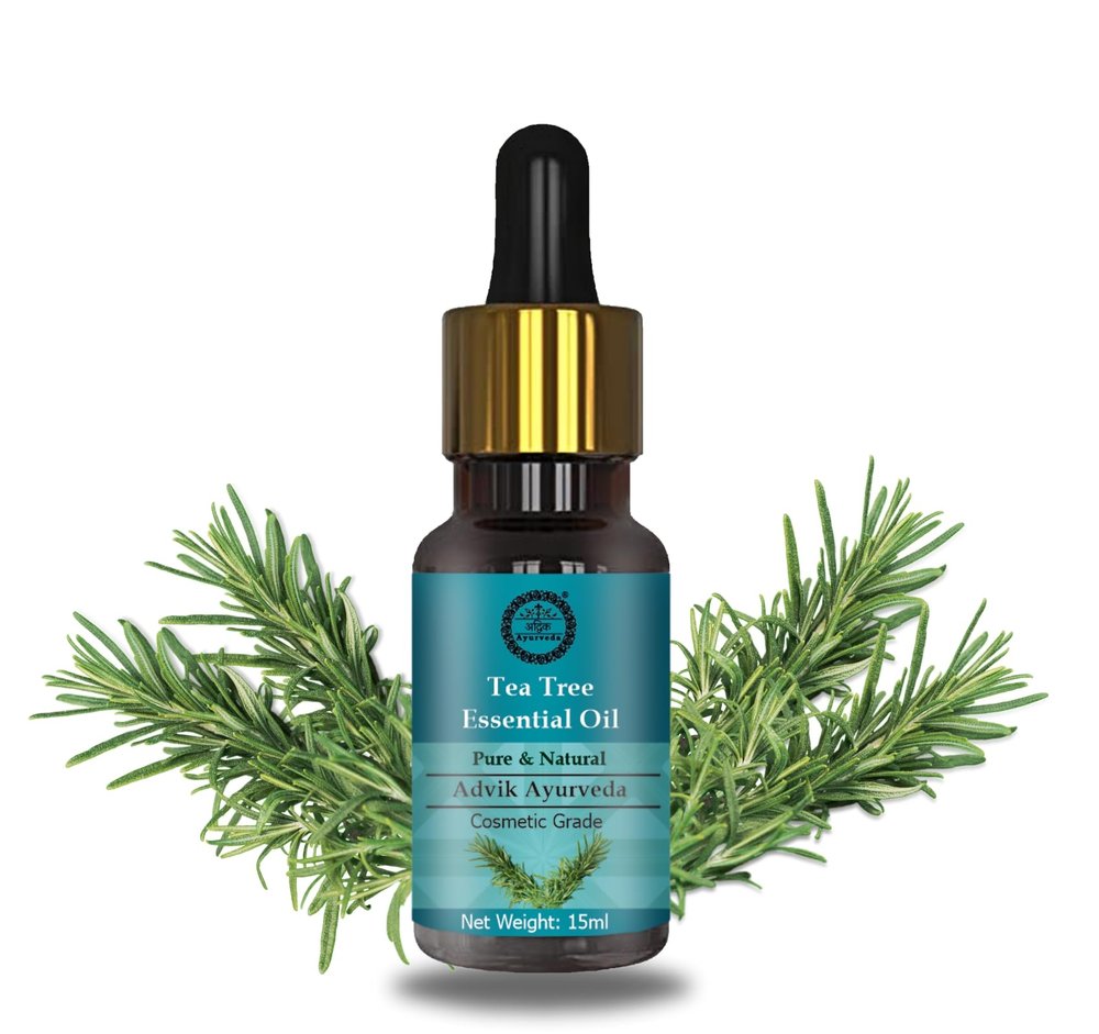 Advik Ayurveda Tea Tree Essential Oil for Face & Hair, 15ml | For Hair | For Acne