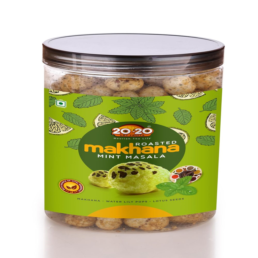 20-20 Dry Fruits Mint Flavored Makhana | Refreshing Fox Nuts Snacks | Gluten-Free, Healthy | 70g Pack