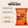 FitFeast Protein Chips - Variety Pack of 6 | 3 x Peri Peri and 3 x Cream and Onion | 60 g Per Serve | 16g Plant Protein Per Pack | Baked Chips, Not Fried | Multigrain Protein Snacks | As Seen on Shark Tank view 4
