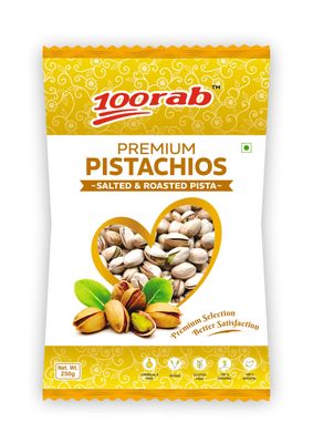 100RAB Pistachios 100gm - Pack of 3 | Premium Crunchy Pista | 100% Natural Dry Fruit | Rich in Protein | Rich in Fibre | Healthy Snacks | Festive Snacking