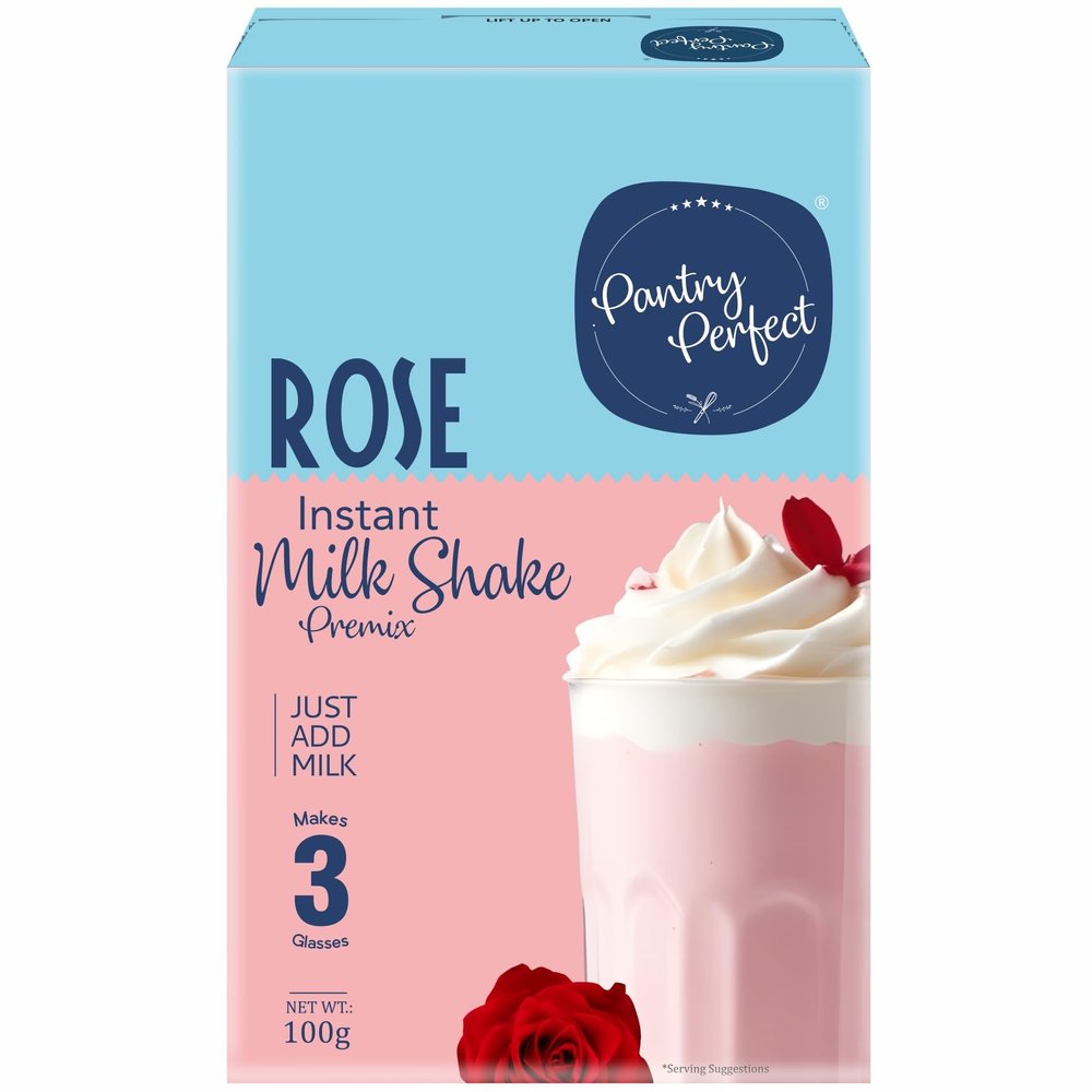 Pantry Perfect Rose Milkshake Premix (100g) I Suitable For Making Thick & Smooth Texture Milkshakes I Real Taste I Vegan