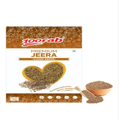 100RAB Premium Jeera (Cumin Seeds) 100g - Pack of 5 | Aromatic & Fresh Whole Cumin for Cooking & Seasoning (100 Gram - 5 Packets, Jeera)