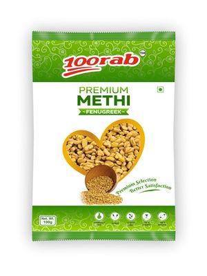 100RAB Premium Methi Seed | Aromatic & Fresh for Cooking & Seasoning (100 Gram - 5 Packets, Methi Powder)