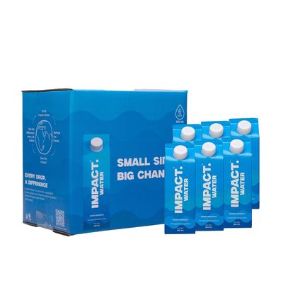 Impact Water  Premium Mineral-Enriched Drinking Water, 500ml (Pack of 6) | Eco-Friendly Paper-Based Carton | 100% Recyclable | BPA-Free | Sustainable & Safe Packaging