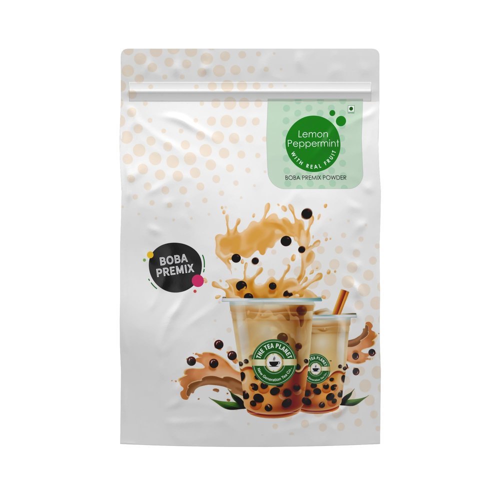 Tea Planet Lemon & Peppermint Fruit Boba Premix  Instant Zesty Lemon & Refreshing Peppermint Milk Powder for DIY Bubble Tea, Smoothies, Milkshakes & Desserts  Vegan-Friendly, Non-GMO  1000g Resealable Pack