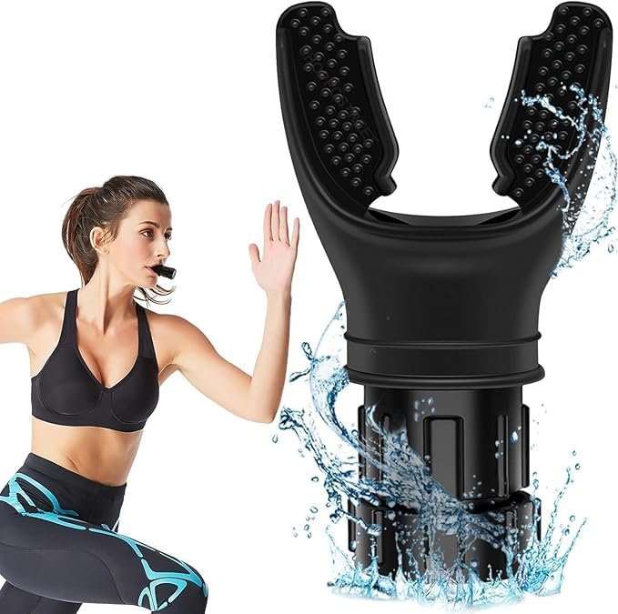 OMTRI Breathing Trainer, Lung Capacity Exercise Device and Lung Exerciser for Respiratory Muscle Exercise and Increased Sports Breathing Fitness| Lungs Exercise Equipment | Men and Women | Black