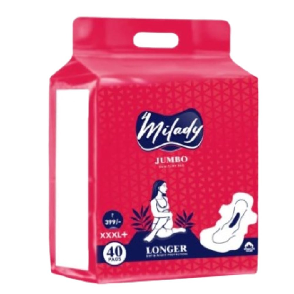 4Milady XXXL Sanitary Napkin Pads with Cottony-Soft Top Layer for Women (pack of 40Pads)
