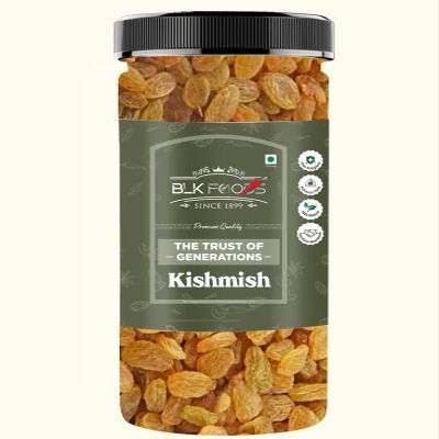 BLK Foods Kishmish, 500g Raisins | Premium Dry Fruits | Healthy Sweet & Tasty | Source Of Potassium