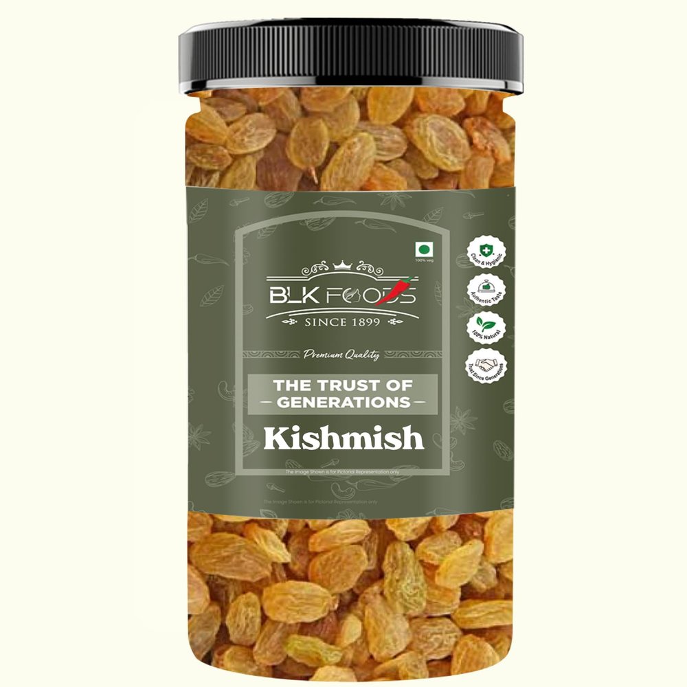 BLK Foods Kishmish, 500g Raisins | Premium Dry Fruits | Healthy Sweet & Tasty | Source Of Potassium