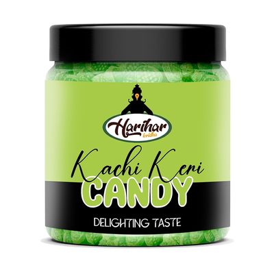 HARIHAR KRIDHA Kachi Keri Candy 300g | Authentic Raw Mango Flavor | Jar Pack Kachi Kari Candy | Tangy and Sweet Treat | Premium Kachcha Mango Candy | Perfect for Gifting and Snacking