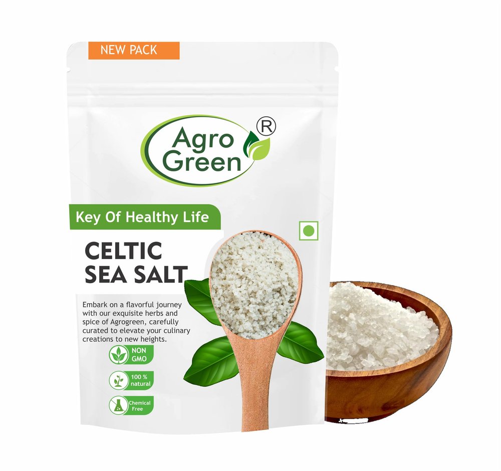 Agrogreen Organic Celtic Sea Salt Mineral Rich Sea Salt, 100% Pure & Natural Hand Harvested Celtic Sea Salt, Sel Gris, Best For Cooking - (400 GM)