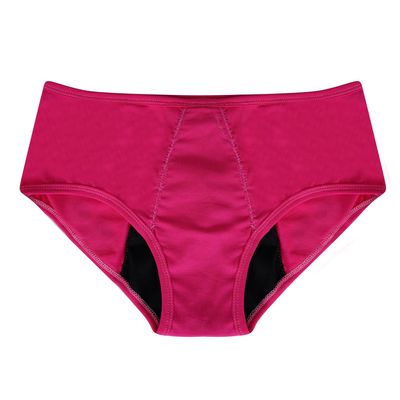 HAHP Leak-Proof Period Underwear, Low to Heavy Flow, Reusable, Stain Free, Use with Pad for Girls & Women, Hipster, Cotton, Leakproof Layer, Black & Pink, Set of 2 (in, Alpha, L, Regular, Hot Pink)