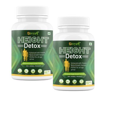 Divya Shree Height Detox - Ayurvedic Height Medicine For Men & Women 2x60 (Pack of 2)