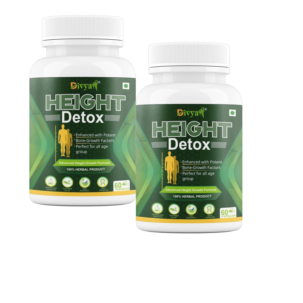 Divya Shree Height Detox - Ayurvedic Height Medicine For Men & Women 2x60 (Pack of 2)