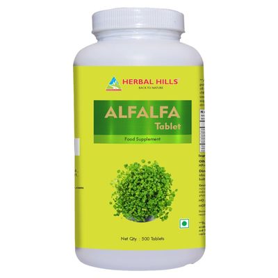 Herbal Hills Alfalfa Tablets (500 Count Pack of 1)